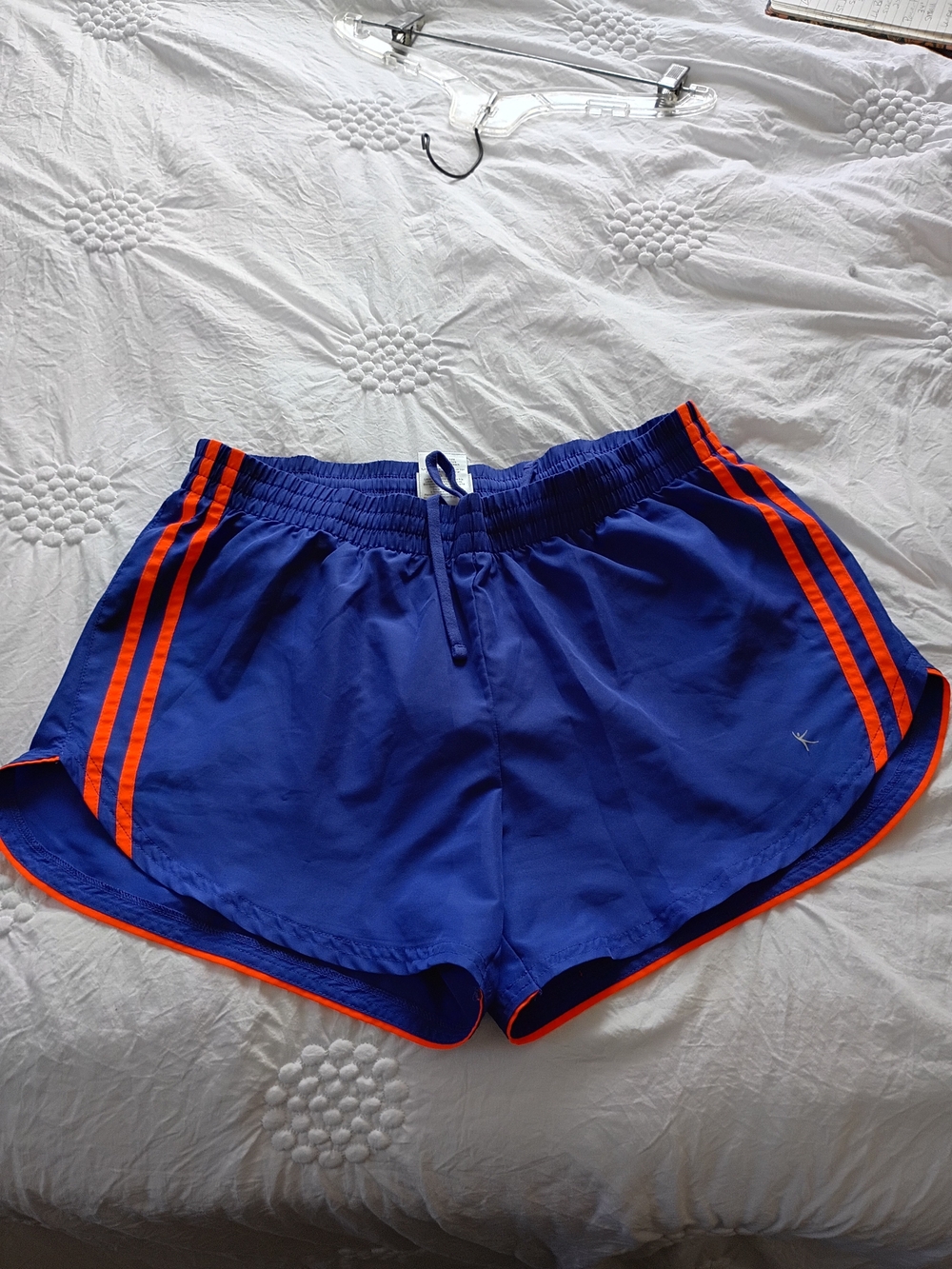 Danskin Now Cobalt Blue Athletic Shorts with Orange Trim